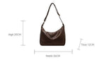 ZOFIA ATELIER BEATA dark brown PU leather dumpling shape tote bag with single strap, polyester lining.