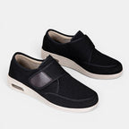 ZOFIA ATELIER black mesh casual shoes with Velcro strap and microfiber upper, breathable and comfortable.