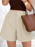 ZOFIA ATELIER calças de ganga bege de cintura subida, perna direita, com fecho de botões e bolsos laterais.