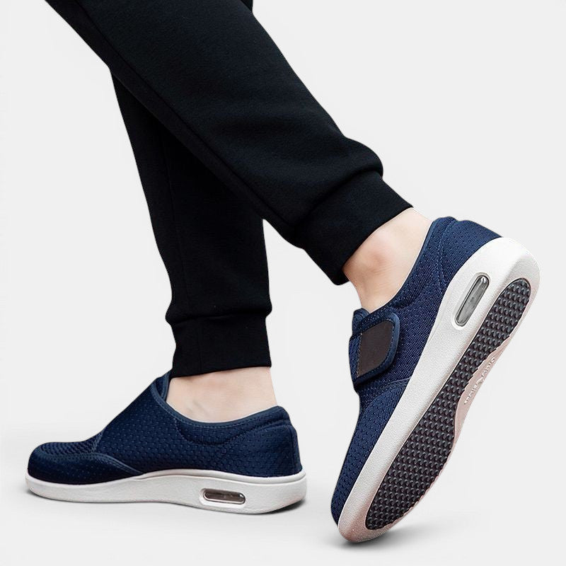 ZOFIA ATELIER dark blue mesh casual shoes with Velcro strap and air cushion sole