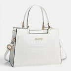ZOFIA ATELIER Dominika bolsa de ombro em PU branca com acabamento em relevo de crocodilo e fecho dourado.