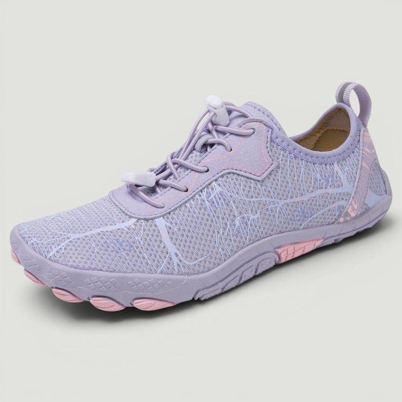 ZOFIA ATELIER EDYTA purple five-finger outdoor shoes with breathable mesh upper and non-slip rubber sole.