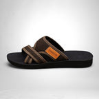 ZOFIA ATELIER Helena lightweight brown mesh fabric slip-on slippers with PVC sole.