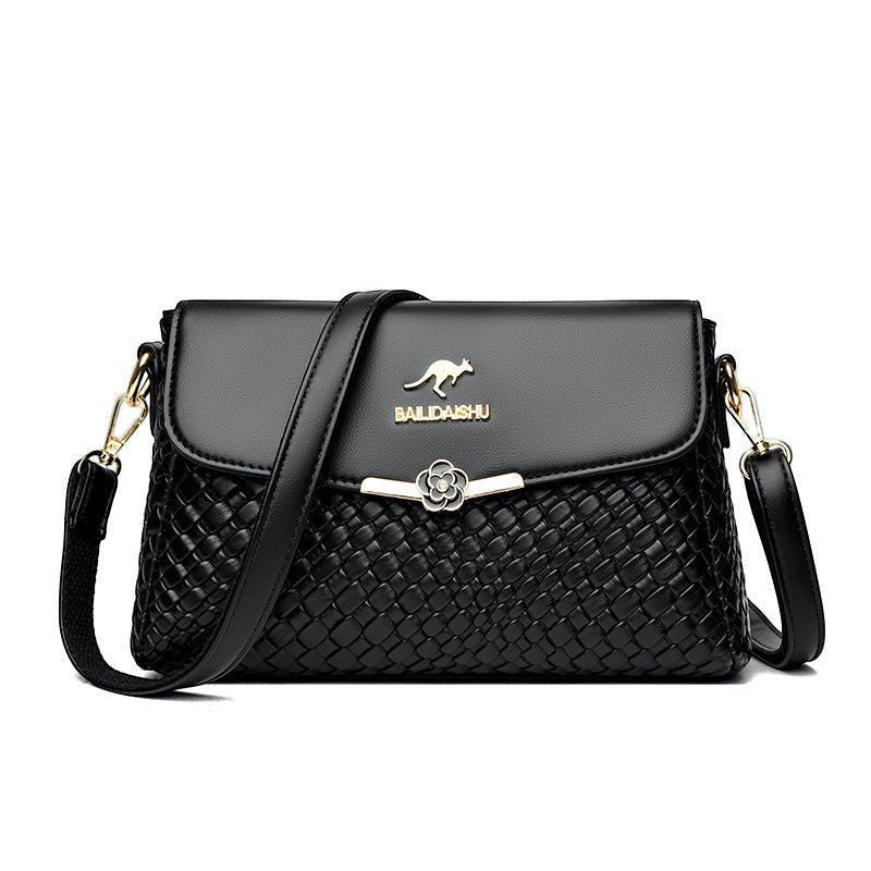 ZOFIA ATELIER Sylwia large capacity crossbody bag with rhombus pattern, medium hardness, and gold hardware.