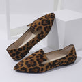 ZOFIA ATELIER leopard print pointed toe flats made of suede with a slip-on design.