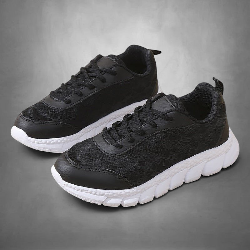 ZOFIA ATELIER LIDIA black mesh casual running sneakers with white rubber soles and lace-up closure.