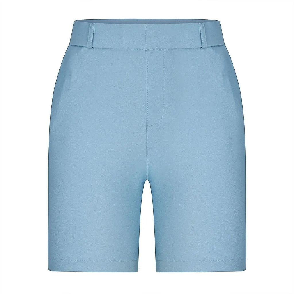 ZOFIA ATELIER light blue straight-leg summer shorts with a clean, refined look and minimalist styling.