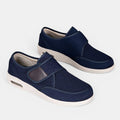 ZOFIA ATELIER navy blue mesh casual shoes with Velcro strap and white sole
