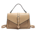 ZOFIA ATELIER Patrycja bolsa mensageira em PU bege com fecho dourado e alça de ombro ajustável.