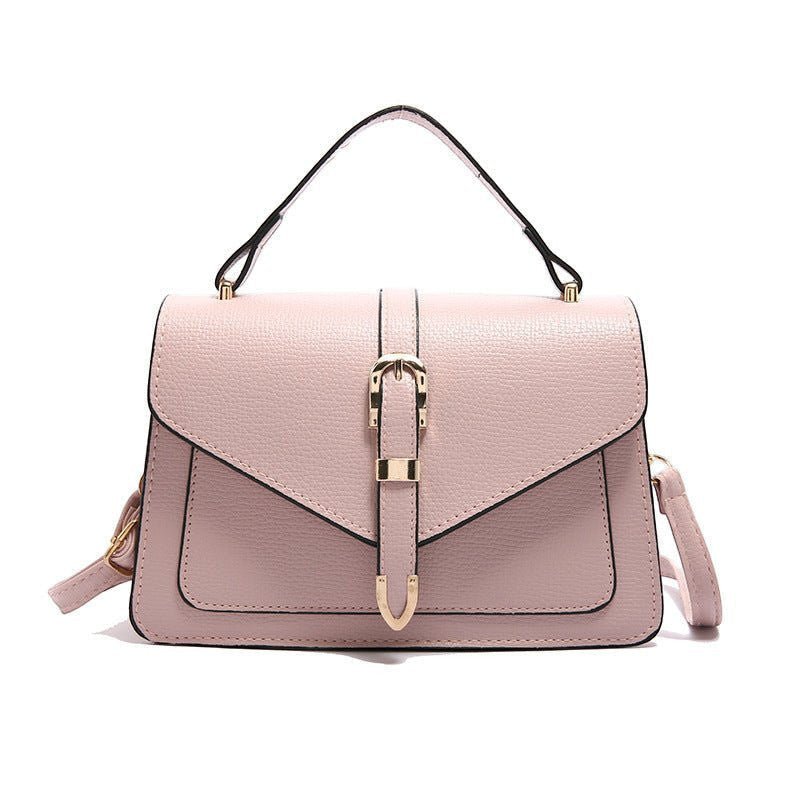 ZOFIA ATELIER Patrycja mala mala bolsa de mensageiro em PU rosa com fecho dourado e alça ajustável.