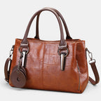 ZOFIA ATELIER HELENA Retro Contrast Bag in vintage brown PU leather with a crocodile embossed texture and silver hardware.